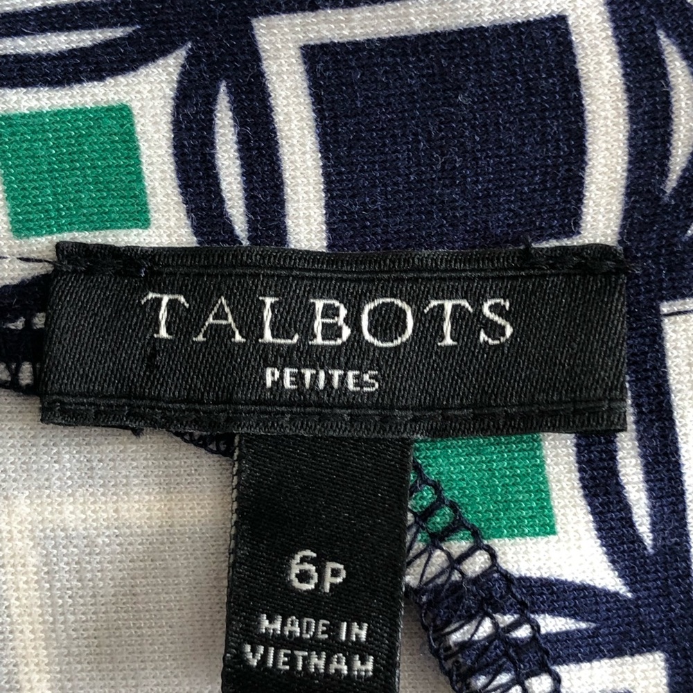 Talbots Geometric Print Sheath 3/4 Sleeve Petite Dress - Picture 5 of 6
